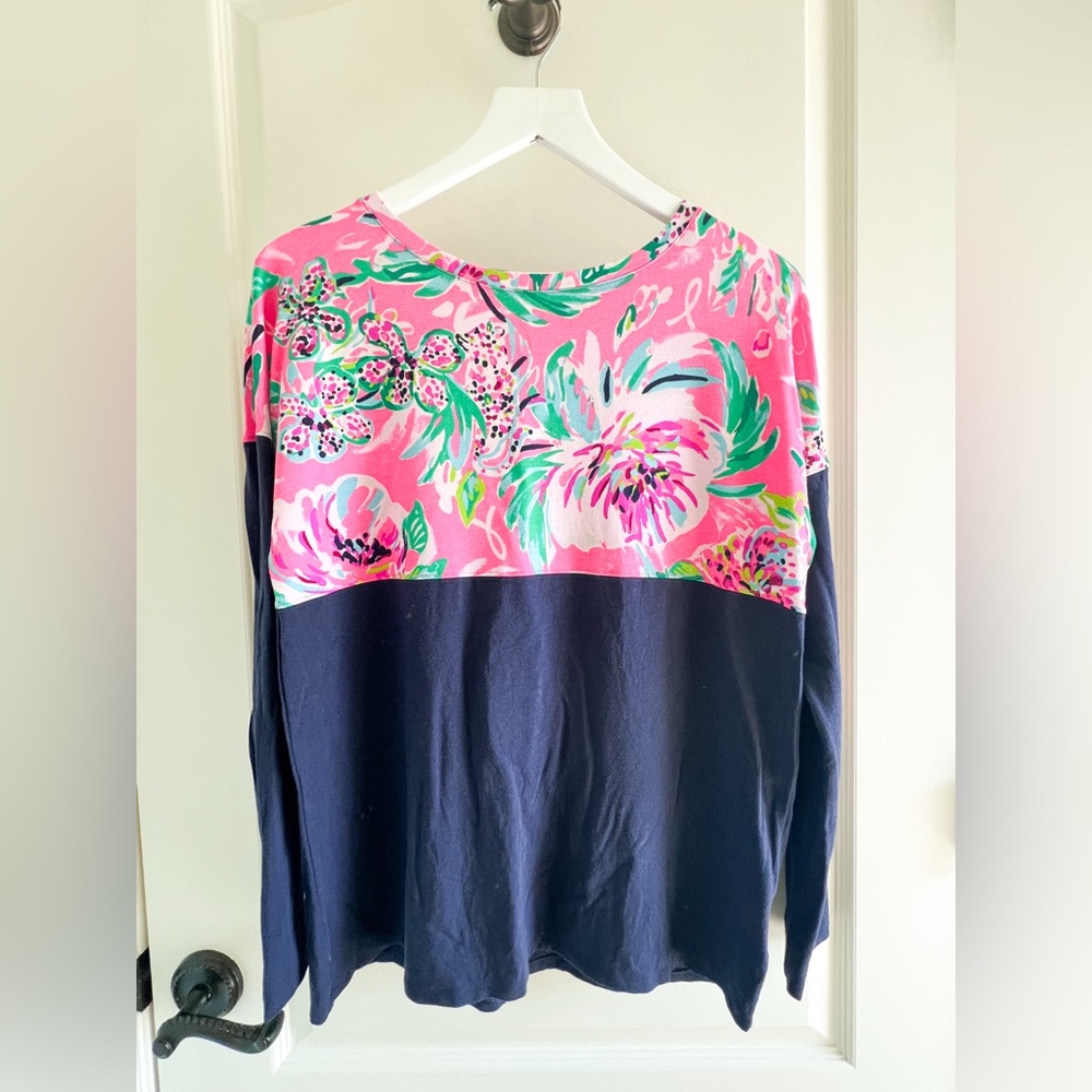 Lilly Pulitzer Finn Top - Breast Cancer Awareness tee